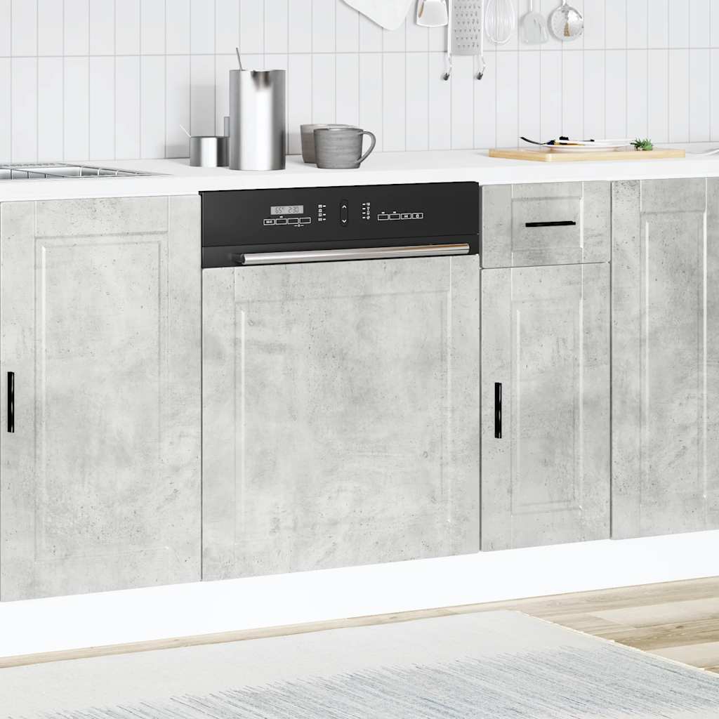 Betoninharmaa astianpesukoneen paneeli porto Cristofie 60x1,5x67cm