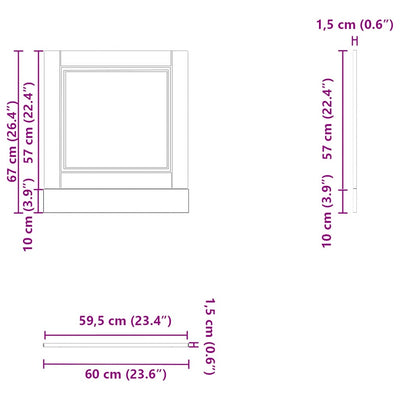 Savutammi astianpesukoneen paneeli porto Cristofie 60x1,5x67cm