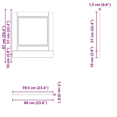 Astianpesukoneen paneeli Porto ruskea tammi 60x1,5x67 cm