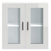 Valkoinen keittiön seinäkaappi lasiovella porto Cristofie (kiiltävä)
