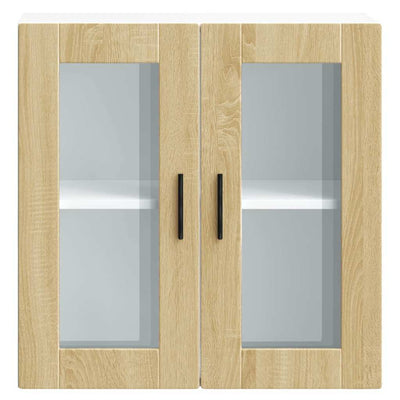 Sonoma tammi keittiön seinäkaappi Cristofie (lasiovella porto)