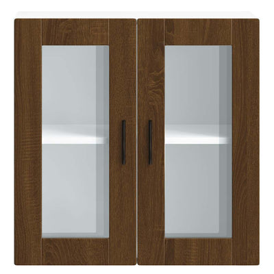 Ruskea keittiön seinäkaappi Cristofie (lasiovella porto tammi)