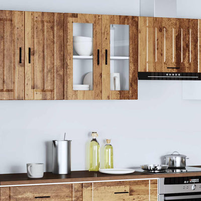 Vanhaa puuta keittiön seinäkaappi Cristofie (lasiovella porto)