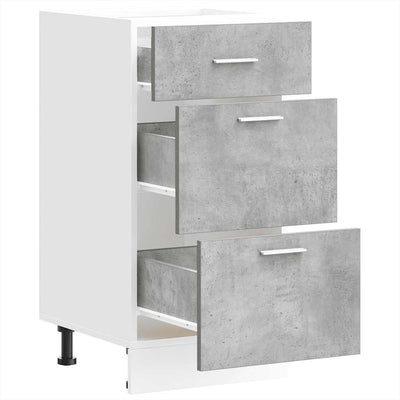 Alakaappi Betonin Harmaa 40x46x81,5 cm Suunniteltu puu