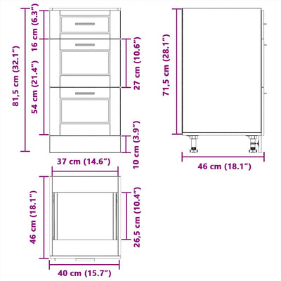 Keittiön pohjakaapp porto Cristofie (vanhaa puuta suunniteltu puu)