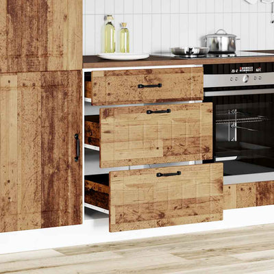 Keittiön pohjakaappi Lucca vanhaa puuta suunniteltu puu