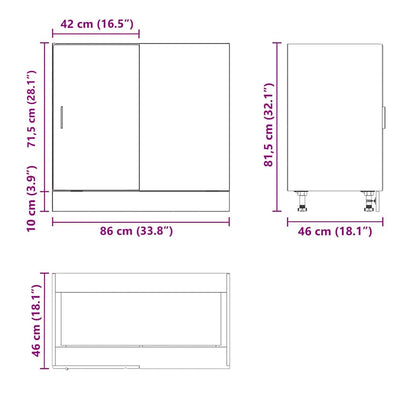 Musta altaan pohjakaappi Pompilas (suunniteltu puu)