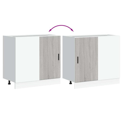 Harmaa altaan pohjakaappi Pompilas (sonoma suunniteltu puu)