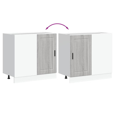 Harmaa keittiön pohjakaappi porto Cristofie (suunniteltu puu)