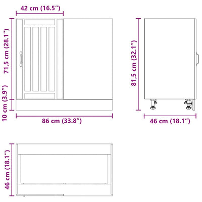 Musta altaan pohjakaappi lucca Armie (puinen)