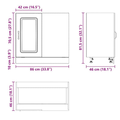 Valkoinen keittiön pohjakaappi kalmar Tacue (puinen)