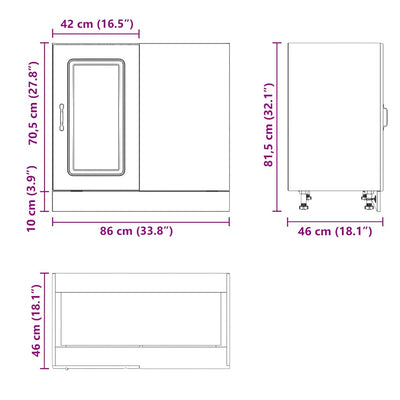 Musta keittiön pohjakaappi kalmar Tacue (puinen)