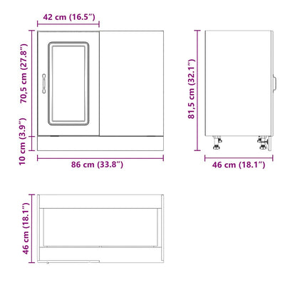 Valkoinen keittiön pohjakaappi kalmar Tacue (korkeakiiltoinen)