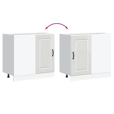 Valkoinen keittiön pohjakaappi kalmar Tacue (korkeakiiltoinen)