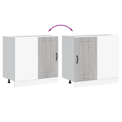 Harmaa keittiön pohjakaappi kalmar Tacue (suunniteltu puu)