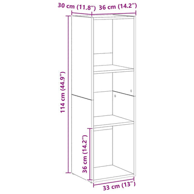 Artesaani tammi kirjahylly Anasztaszia 36x30x114cm (puinen)