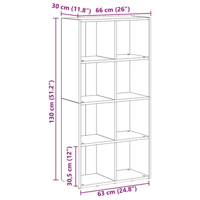 Artesaani tammi kirjahylly Anasztaszia 66x30x130cm (puinen)