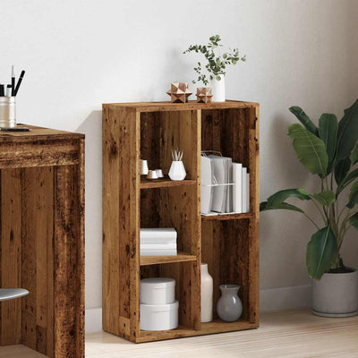 Vanha puu kirjahylly Lazaruc 45x25x80cm (lastulevy)