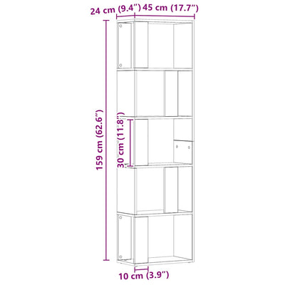 Tammi kirjakaappi artesaani Filaldelfia 45x24x159cm (puinen)