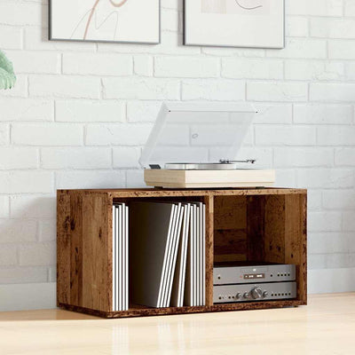 Vanha puu lp säilytyslaatikko Milii 69,5x34x36cm (suunniteltu puu)