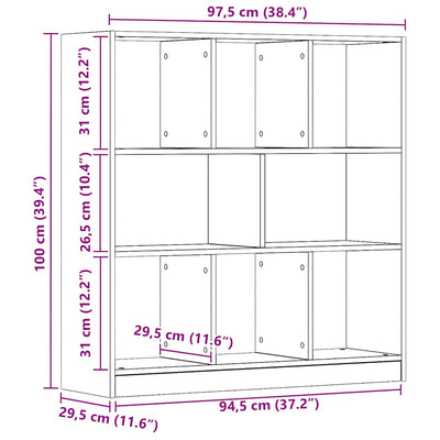 Käsityöläinen tammi kirjakaappi Simbrioara 97,5x29,5x100cm (puinen)