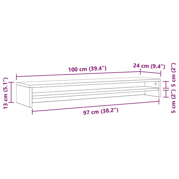 Näyttöteline Artisan Tammi 100x24x13 cm Puu
