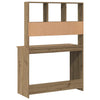 Käsityöläinen tammi työpöytä hyllyillä Tayeb 102x45x148cm