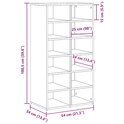 Kenkäteline vanhaa puuta 54x34x100,5 cm tekninen puu