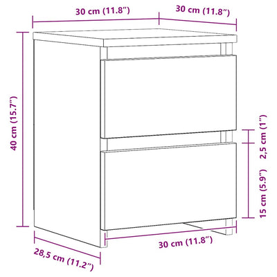 Yökaappi artisan oak Mileana 30x30x40cm (puinen)