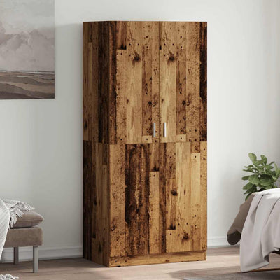 Vaatekaappi vanhaa puuta 80x52x180 cm lastulevy