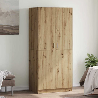 Vaatekaappi käsityöläinen tammi 80x52x180 cm lastulevy