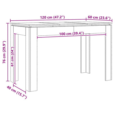 Käsityöläinen tammi ruokapöytä Doczi 120x60x76cm (puinen)