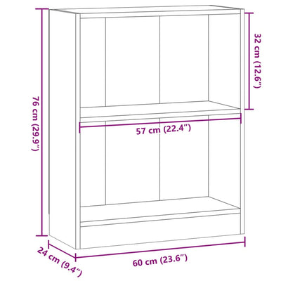 Kirjahylly artesaani tammi 60x24x76 cm tekninen puu