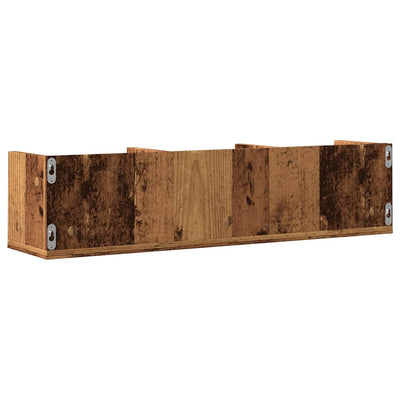 CD-seinähylly vanhaa puuta 75x18x18 cm lastulevy