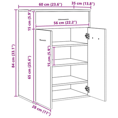 Artesaani tammi kenkäkaappi Verovian 60x35x84cm (puinen)
