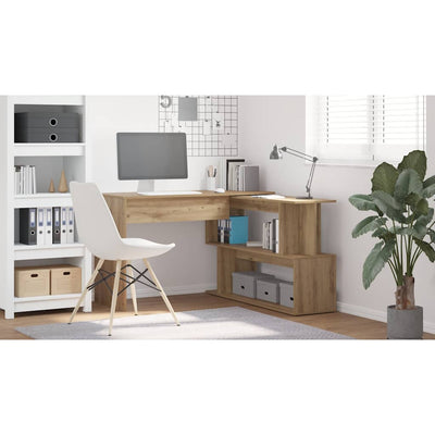 Käsityöläinen tammi kulmatyöpöytä Helviga 200,5x50x76cm (puinen)