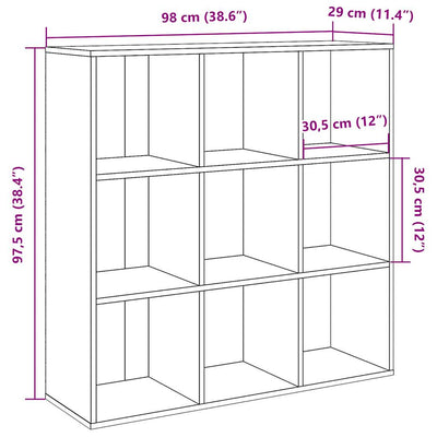 Vanha puu kirjahylly Mignona 98x29x97,5cm
