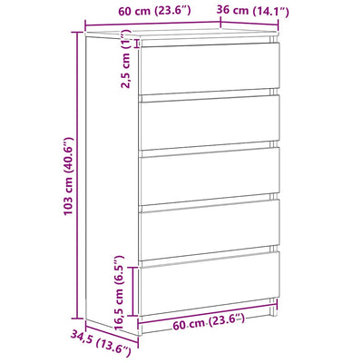 Artesaani tammi laatikosto Panaiti 60x36x103cm (puinen)