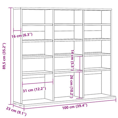 CD-kaappi Artisan Oak 100x23x89,5 cm Engineered Wood