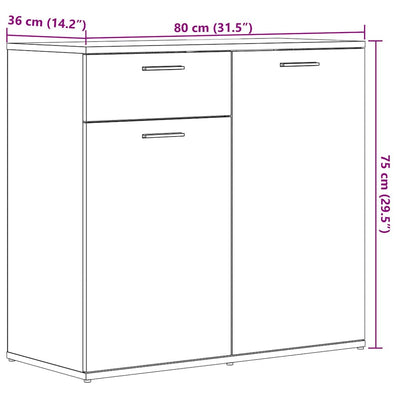 Senkki vanhaa puuta 80x36x75 cm lastulevy
