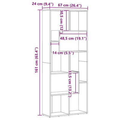 Kirjahylly vanha puu 67x24x161 cm tekninen puu