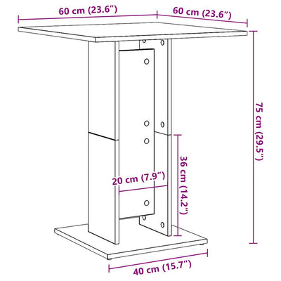 Bistropöytä vanhaa puuta 60x60x75 cm lastulevy
