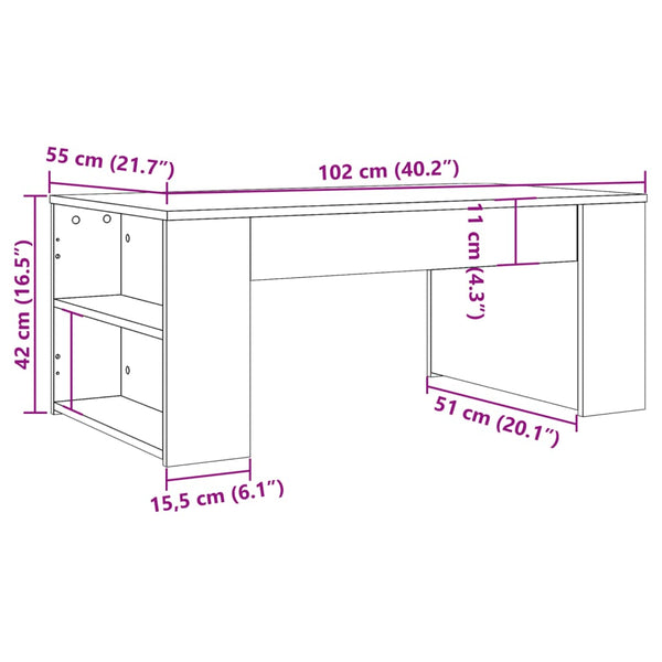 Sohvapöytä artesaani tammi 102x55x42 cm tekninen puu