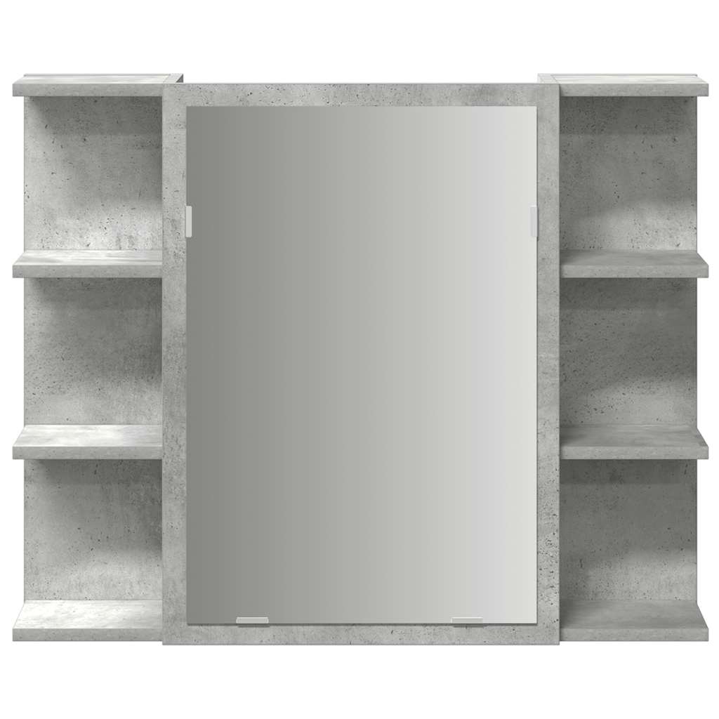 Betoninharmaa kylpyhuoneen peilikaappi Cadipe 80x20,5x64cm (lastulevy)