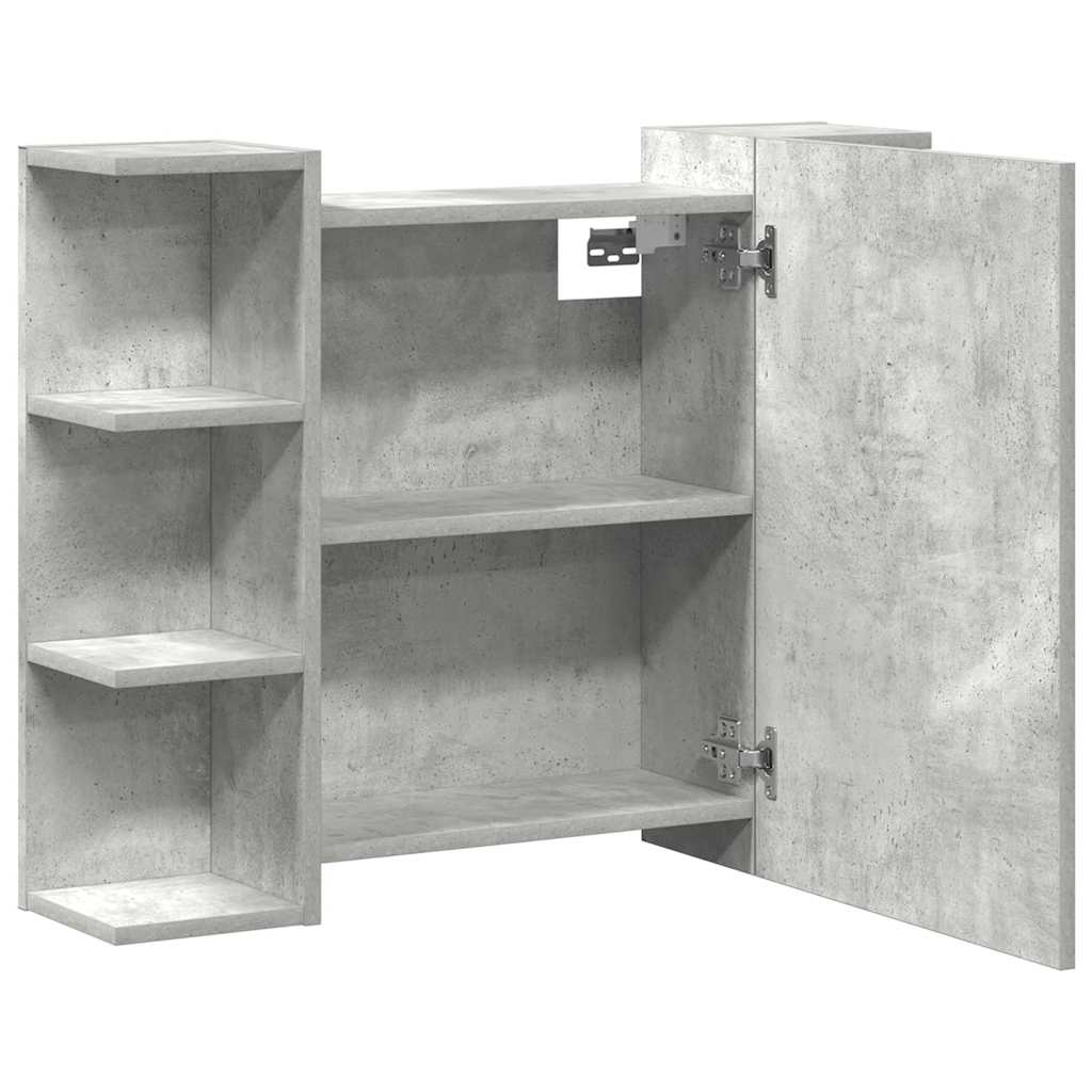 Betoninharmaa kylpyhuoneen peilikaappi Cadipe 80x20,5x64cm (lastulevy)