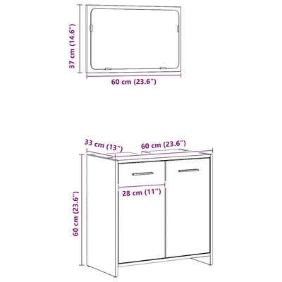 Tammi kylpyhuonekaappi peilillä käsityöläinen Sinigalia (suunniteltu puu)