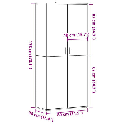 Kenkäkaappi vanhaa puuta 80x39x178 cm lastulevy