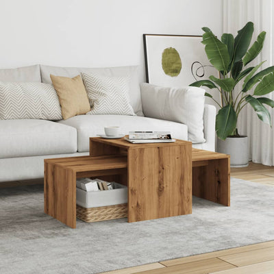Sohvapöytäsarja artesaani tammi 100x48x40 cm tekninen puu