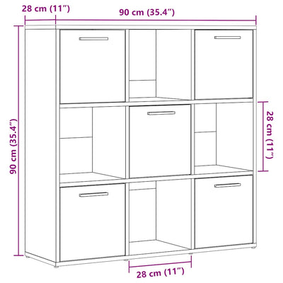 Kirjahylly artesaani tammi 90x28x90 cm tekninen puu ja rauta