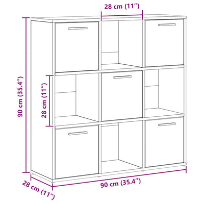 Artesaani tammi kirjahylly Staicopol 90x28x90cm (puinen ja rauta)